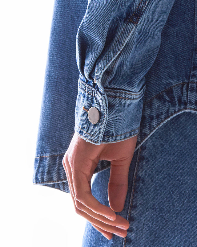 Camisão Jeans Médio Estonado